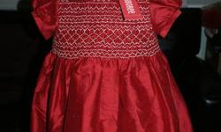 For sale is a beautiful red silk dress made by Gymboree. It's NWT (New With Tags), it has a tulle underskirt, it is fully lined, and has gorgeous smocked detailing on the bodice. Size 18-24 months. $30, more than 50% off retail!
Please view my other items