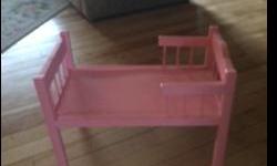 handmade pink doll bed