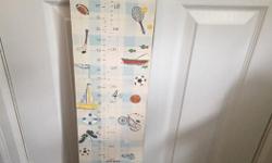 Kids sport Growth chart, painted on MDF structure durable and fun print $30. Also for sale kids chair $20.
Buy both for $40.