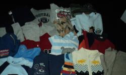 I have a HUGE lot of boys clothes. Sizes 12-18mths. Works out to about 50 cents a piece 
 
 
1 Winnie the pooh spring/fall coat
21 sweaters
2 sweater vests
5 muscle shirts
15 pairs of shorts
2 pair short overalls
13 pair overalls
4 one piece shirt/short