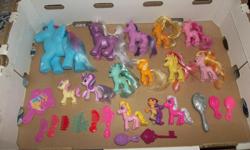 I have a full bag with 14 little pony of all different size and several brushes and combs.
They are all in mint condition.
Asking $15.00 for the bag!