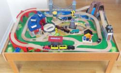 Selling a Imaginarium Train Table along with Thomas the Train Cars. All items are in excellent shape as very lightly used.
Includes :
Imaginarium Train table with its own Train cars and accesories.
20 Authentic Thomas Train cars
17 Extra pieces of track