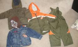 Snow suit ( 2 pieces)
Baby Gap winter jacket
Thomas rain jacket
Jean jacket
 
You can get all of them for just $60, no rips,no stains, smoke and pet free home. Pick up in Royal Oak N.W.