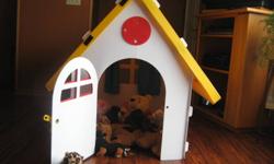 For Sale: Children?s Playhouse made from plastic corrugated cardboard & Animals ? Excellent shape ?  size - 28? x40? (climb through door 16?x24? Price $40.00