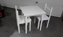 Hand made wooden table and chair set. Designed for kids large and small. $80.00/set