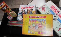I have 6 board and card games for an instant collection of entertainment for the whole family. This variety of games has games for kids and adults, included is:
- Twister $5
- Cribbage Board with instructions $3
- Bridge Cards $1
- Battle of the Sexes