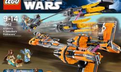 ALL SETS NEW IN SEALED CASES
1/2 price of store value
 
STARWARS
 
#7962
Anakins & Sebulbas POD racers
810 pcs
5 figures w/new Watto Sebulba
$60.00
 
#7964
Republic Frigate
1015 pcs
5 figures w/new Cole Commander
$60.00
 
#7961
Darth Mauls Sith