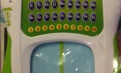 Leap Frog scribble and spell.
Assists with recognizing upper and lower case letters, numbers and learning to print.
Fun and encouraging for children. Like new.