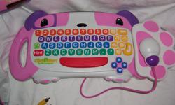USED AND INCLUDES 5 GAMES!
THE BACKYARDIGANS
DORA THE EXPLORER
ANIMAL ART STUDIO
GO DIEGO GO
DISNEY PRINCESS
The LeapFrog ClickStart My First Computer turns your family TV into a learning PC, and introduces your child to the world of computer learning.