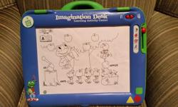 Last minute Christmas idea..With this LeapFrog Imagination Desk Learning System your child learns while coloring and playing. Color the 26 alphabet pages to bring them to life and learn letter names and sounds, fun facts, numbers and counting. Includes 3