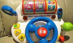 VTech Learn & Discover Driver $10 or best offer
Age Group: 6 months +
With the V tech Learn and Discover Driver, Little ones will earn their license to learn in no time! Grab a hold of the big blue steering wheel and spin the learning rollers to discover