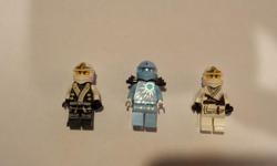 Lego Ninjago Zane mini figures. 3 different ones as in the picture.