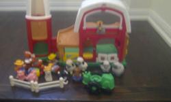 Little People Farm with lots of extra animals collected. Also comes with tractor and farm fence. Farm makes animal noises and animals are stored well in the silo.
30 for the whole collection
Pick up South Barrie