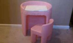Pink & White Little Tikes Vanity table & chair set. $25