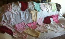 For sale is a set of many baby onesies diaper shirts. You can have the whole lot of 25 for $40 or $3.00ea.
 
Please check out my other ads for baby girl items for sale.
 
These were only worn for a very short while and are very clean & in great shape