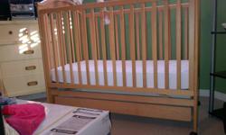 Matching wood crib and change table.
 
This is in great condition - natural wood colour. Only a few years old.
 
Asking $300 - if interested please email.
 
Available immediately.