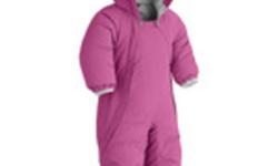 Baby girl (pink) Mountain Equipment Co-op Snowsuit + matching toaster booties. Size 18 months. Fits 8-18 months (28 inches from shoulder to toe).
Down-filled, water-resist, wind-proof, meant for cold temperatures. Has hand-covers inside.
Used a couple of
