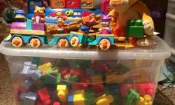It comes with a tub of lego ( the big ones), the Winnie the Pooh train ( moves on the track) the piano, and Simba. I will not separate and every thing works with fresh batteries in them. No hold pick up is in Douglas Park. Firm on price. Posted on other