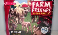 Product Description
Melissa & Doug Farm Friends Floor Puzzle 24 Piece 2 X 3 Feet Horse Animals
As children put together these jumbo-size, easy-to-manipulate pieces, they will form a giant, 2' x 3' puzzle. The brightly colored, action-packed pictures