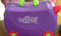 Melissa & Doug Trunki suitcase. Works really well as carry-on bags for kids. Comes with stickers.