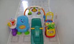 We are moving soon and looking to sell anything that can help us move easier. Below are a few entertainment toys, car seat, stroller, high chair, and a bathing tub which are all in very excellent condition.
Fischer Price: Blue Laugh & Learn Musical Chair