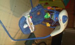 Ocean wonders swing, 6 speed, music, lights motorized mobile.
Can swing side to side or front to back.
$60