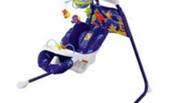 Ocean Wonders Swing for sale.  In perfect condition.  With a turn of the seat, you can soothe baby with two different ways to swing: side-to-side cradle-like motion or head-to-toe swinging motion! Six swing speeds, eight songs (soothing and playful) and