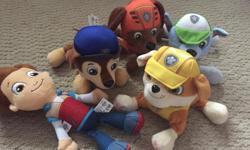 5 Paw Patrol Stuffies. Great next to new condition. Never played with. Asking $25 for all of them. Smoke free home.