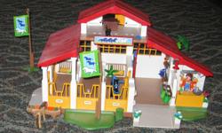 (Twin boys selling their toys to save up for new toys =)
Playmobil 4190 Pony Ranch Stable Horse Farm comes complete with the original box and all accessories except the lantern, one set of reins, a handle and a string.
Everything is in excellent