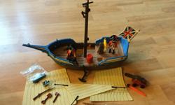 Playmobil red soldier sail boat