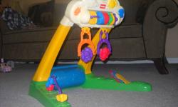 Playskool Activity Kicktoy for infants. Lots to see and do, with moving wheels overhead that make lots of noise and motion for baby to love! Kickplate operated- when baby kicks, the wheels and discs spin. $5