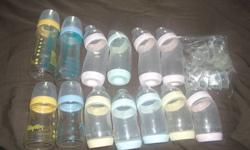 7- 4 to 6oz bottles
6- 9oz bottles
extra un-used nipples and vents (both slow and fast flow)
Prince Lionheart Dishwasher basket for nipples and bottle pieces.
 
$30 OBO
 
Lots of other baby items for sale too, check out my other ads.
 
PPU