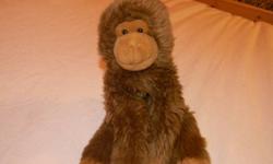 soft, gently used by child, monkey stuffed animal