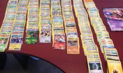 150+ Pokemon cards. 80 trainer cards. 90 energy cards and 1 large Pokemon collector card. In excellent condition. From a smoke free and pet free home