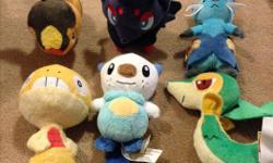 Assorted Pokemon plush characters. In excellent condition. From a smoke free and pet free home