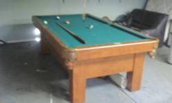 41/2x8 1 3/4 inch slate pool table, leather pockets comes with all accessories also $400.00 light. Excellent shape. email to view