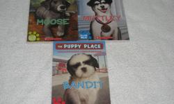 These JUNIOR Chapterbooks are in EXCELLENT, LIKE NEW condition, unless noted otherwise
for $2.00 each or buy 3 books for $5.00
THE PUPPY PLACE by Ellen Miles (Reading Level 2)
- Bandit
- Moose (slight wear to the spine and corners of the cover)
- Muttley