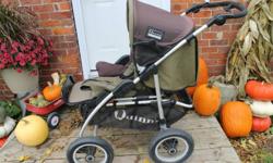 This has been an amazing stroller.  Excellant for walks on the beach, fields, in gravel and also in snow and slush!  We no longer need it!  It is clean and in excellant condition.  Stoller ONLY, does not come with the baby car seat.