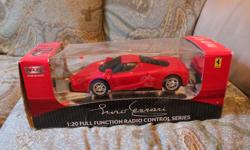 Official Licensed Ferrari Remote control. Model Enzo Ferrari. Scale 1:20. Rechargeable battery and charger included .
Excellent condition. Only used a few times.
Must pick-up.