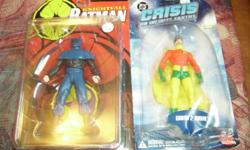 These are 2 DC Direct Action Figures; Knightfall Batman Series 1 Mask of Tengu Batman, & Crisis on Infinite Earths Serie 1 Earth 2 Robin.  Both Brand New in Package.  Asking $20.00 for both.  Local Pickup Only On These Items.  Please use the View Posters