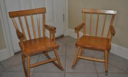 A pair of childrens rocking chairs. Cute and in very good condition. $15 each or $25 the pair.