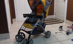 This is a great Stroller and Car Seat. Originally purchased from Babies R Us for 199.99, will go on sale sometimes for $159.99. Both items were used often, but are still in excellent condition!!
-3-position canopy and child tray with extra-large cup