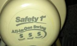 Safety First All-In-One Swing. 5 speeds, 5 songs, 5 sounds. Battery powered so no need to plug in. Padded seat adjusts to fit newborn well and is in unisex colors. Great condition. smoke free home. $50.00 or best offer.
This ad was posted with the Kijiji