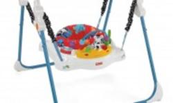 baby jumparoo saucer your baby will have lots of fun jumping and playing with the toys everytime the baby jumps the music starts playing theres low volume and high there is also 3 size ajustments would make a perfect christmas gift for a baby paid 110