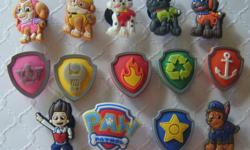 Set of 12 Paw Patrol shoe charms for Crocs or magnets
Great for parties, cupcake toppers, favors & cake decoration
I have a few sets.