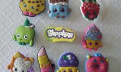 Set of 10 Shopkins shoe charms for Crocs or as magnets.
Great for parties, favors, cupcake toppers & more!
Over 30 themes available.