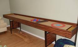 Shuffle board table complete with rocks and score board. Measures 2' x 11'
Excellent condition
$300 obo
