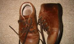Brown leather Stride Rite shoe size 6XW $3.00
Blue leather Buster Brown shoe size 6W with trains embroidered on the side $3.00
Old Navy velcro shoes - say size 18- 24 months $2.00
From a smoke and pet free home.