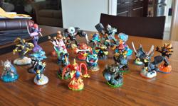 Used SKYLANDERS Figurines
QUANTITY: 22 figurines (include 4 magnetic characters whose upper body can be swapped with another!)
CONDITION: Used (mint condit'n!)
ASKING: $95 O.B.O (retails for: $200+)