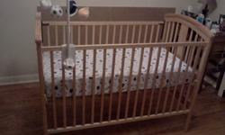 Solid pine crib with the mattress and matching change table with the mattress.Brand new.Was used for 2 weeks and purchased a new one to match our bedroom set.We are asking $150 or best offer.Please contact me by phone.(705)475-8242.